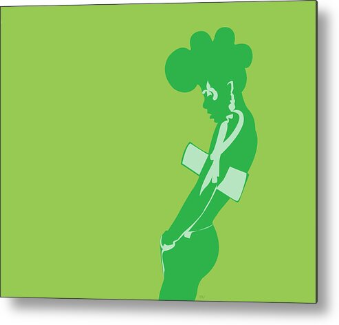 Green Metal Print featuring the digital art Clutch by Scheme Of Things Graphics