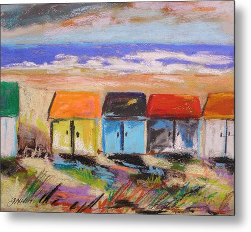 Pastel Metal Print featuring the painting Colorful Beach Houses by John Williams