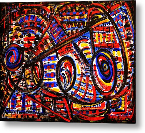 Abstract Metal Print featuring the painting Colorful Expression 18 by Natalie Holland