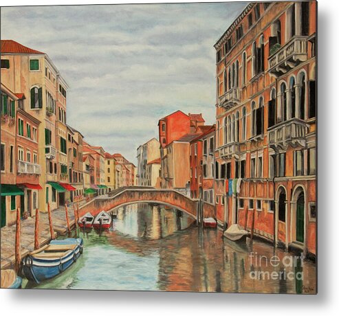 Venice Painting Metal Print featuring the painting Colorful Venice by Charlotte Blanchard