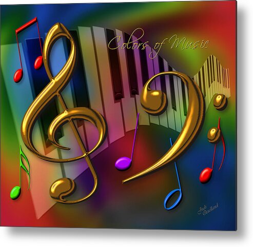 Colors Of Music Metal Print featuring the digital art Colors of Music by Judi Quelland