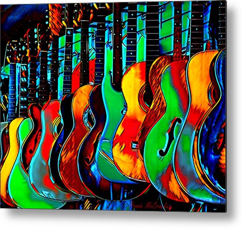 Guitars Metal Print featuring the digital art Colour of Music by Pennie McCracken