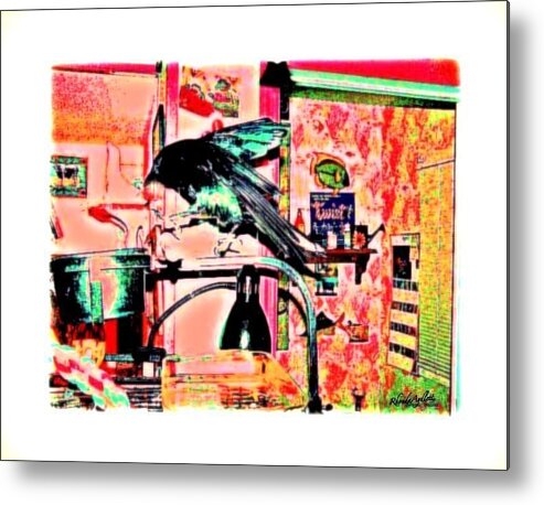 Crow Metal Print featuring the mixed media Crow Dance by YoMamaBird Rhonda
