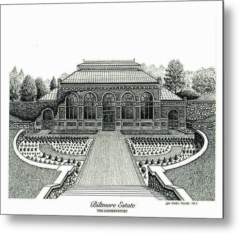 Biltmore Estate Metal Print featuring the painting Conservatory on Biltmore Estate by Lee Pantas