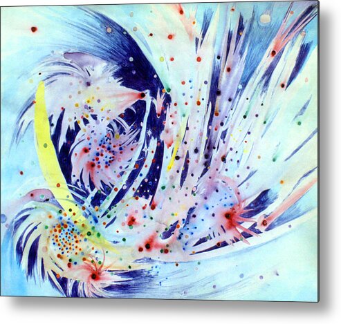 Abstract Metal Print featuring the painting Cosmic Candy by Steve Karol