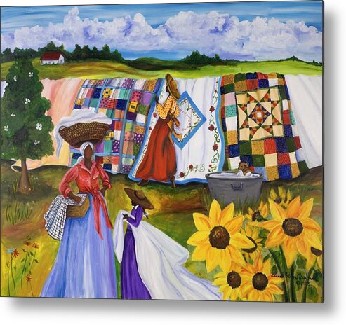 Gullah Metal Print featuring the painting Country Quilts by Diane Britton Dunham