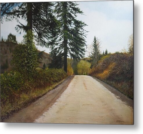 Landscape Metal Print featuring the painting Country Road by Richard Ferguson