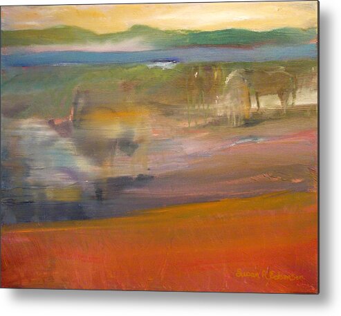 Abstract Metal Print featuring the painting Crossing Over by Susan Esbensen