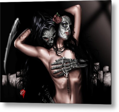 Christy Metal Print featuring the painting Cure my Tragedy by Pete Tapang