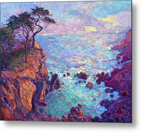 Monterey Metal Print featuring the painting Cypress Vista by Erin Hanson
