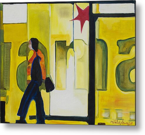Abstract Metal Print featuring the painting Dam Shopper by Patricia Arroyo
