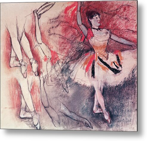 Degas Metal Print featuring the drawing Dancer with Tambourine or Spanish Dancer by Edgar Degas