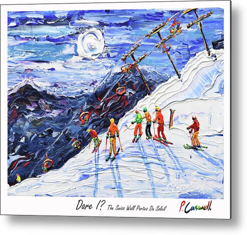 Ski Metal Print featuring the painting Morzine Vintage Ski Poster by Pete Caswell