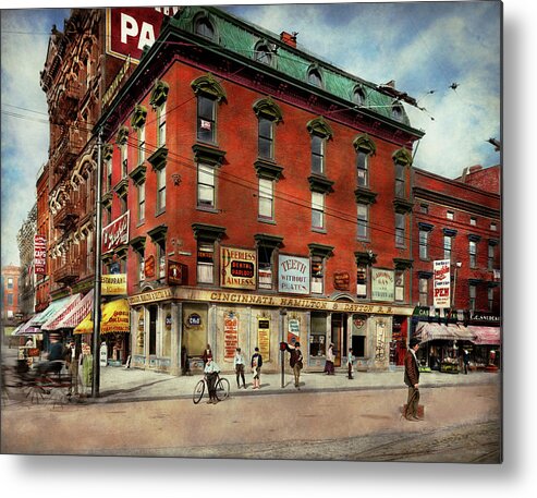 Detroit Mi Metal Print featuring the photograph Dentist - Peerless Painless Dental Parlors 1910 by Mike Savad