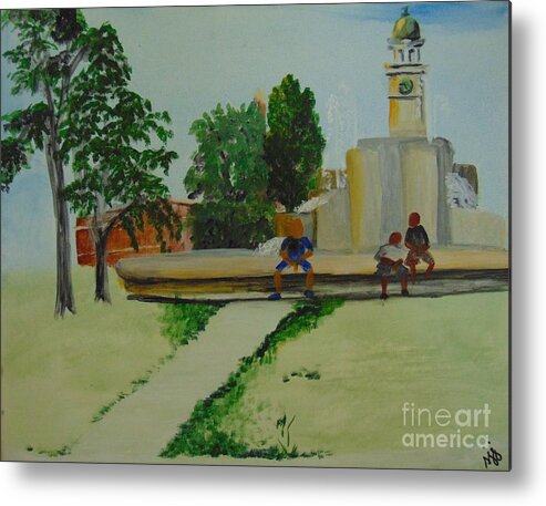 Park Metal Print featuring the painting Denver City Park by Saundra Johnson