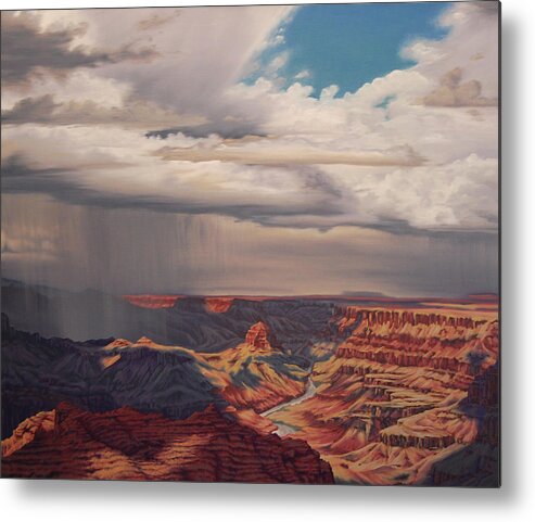 Grand Canyon Metal Print featuring the painting Desert Palisades by Cheryl Fecht