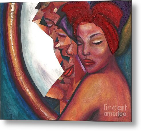 Painting Metal Print featuring the pastel Distorted Image by Alga Washington