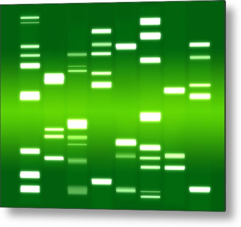 Dna Metal Print featuring the digital art DNA green by Michael Tompsett