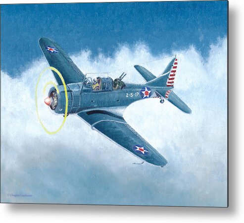 Aviation Art Metal Print featuring the painting Douglas SBD-3 Dauntless by Douglas Castleman