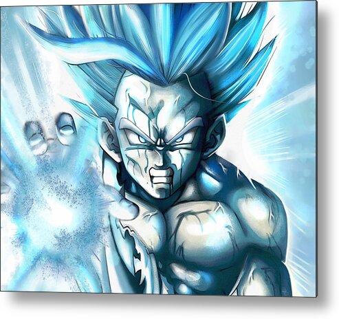Works-page Metal Print featuring the digital art Dragon Ball Z Father Son Kamahamaha by Gareth Williams