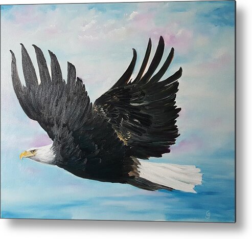 Eagle Metal Print featuring the painting Eagle on a Mission   11 by Cheryl Nancy Ann Gordon