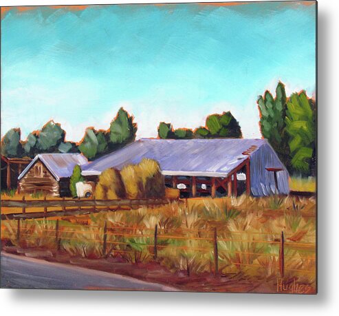 Eagle Metal Print featuring the painting Eagle Road Barn by Kevin Hughes