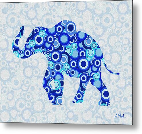 Elephant Metal Print featuring the digital art Elephant - Animal Art by Anastasiya Malakhova