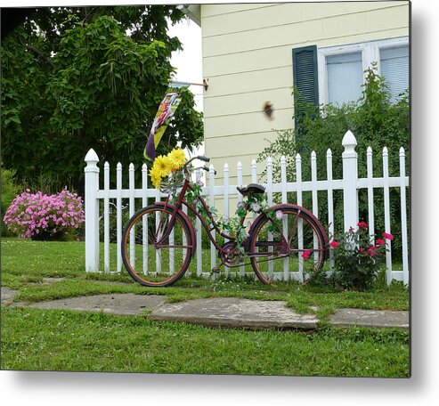 Rusty Bike Metal Print featuring the digital art Elmer Bicycle by Jana Russon