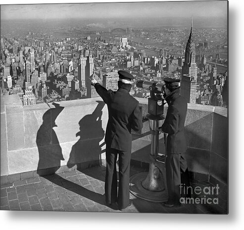 Sailors Metal Print featuring the photograph Empire State Lookout by Martin Konopacki Restoration