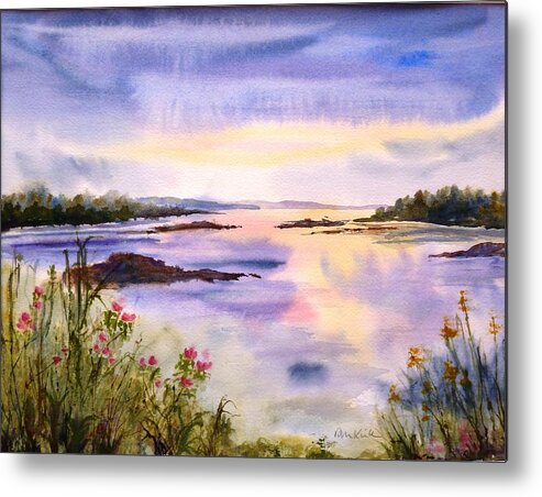 Sunset Metal Print featuring the painting End of the Day by Diane Kirk