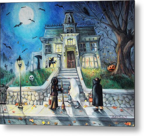 Halloween Metal Print featuring the drawing Enter if you Dare by Shana Rowe Jackson