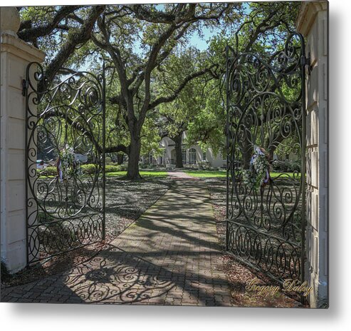 Ul Metal Print featuring the photograph Entrance Gate to UL Alum House by Gregory Daley MPSA