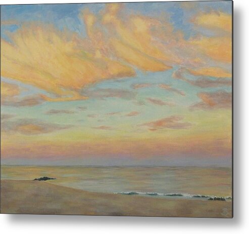 Seascape Metal Print featuring the painting Evening by Joe Bergholm