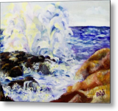 Waves Metal Print featuring the painting Explode by Saundra Johnson