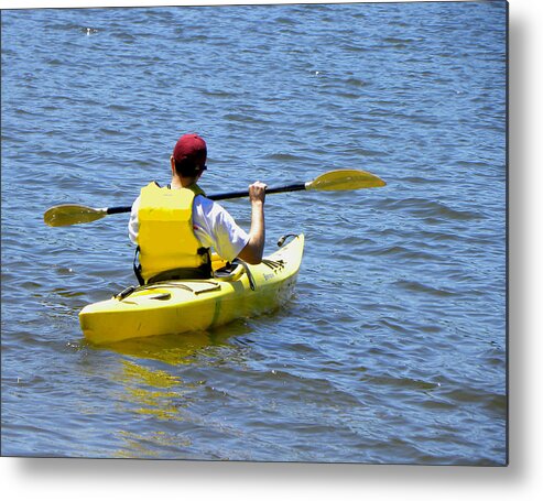 Kayak Metal Print featuring the photograph Exploring In A Kayak by Sandi OReilly