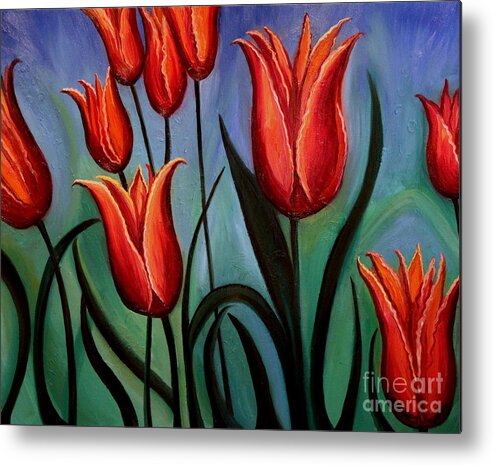 Flower Metal Print featuring the painting Fanciful by Elizabeth Robinette Tyndall