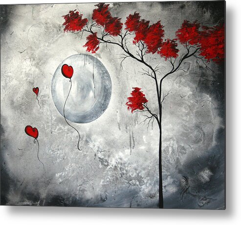 Abstract Metal Print featuring the painting Far Side of the Moon by MADART by Megan Duncanson