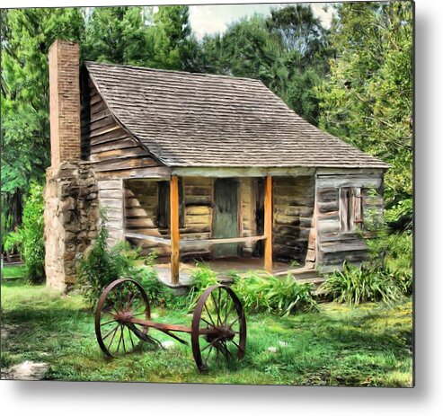 Cabin Metal Print featuring the painting Farm House by Steven Richardson
