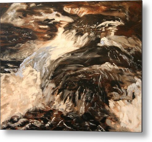 Waterscape Metal Print featuring the painting Fast Water by Marilyn Tower
