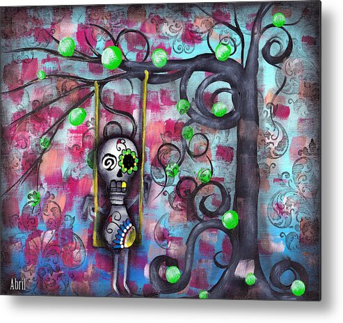Day Of The Dead Metal Print featuring the painting Felipe by Abril Andrade