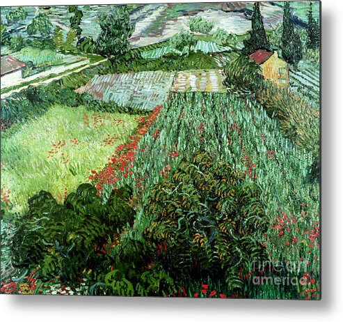 Field Metal Print featuring the painting Field with Poppies by Vincent Van Gogh