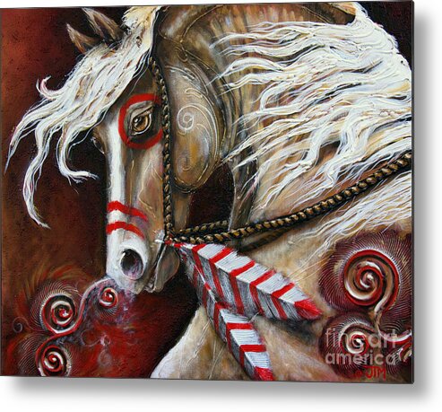Horse Metal Print featuring the painting Fight or Flight by Jonelle T McCoy