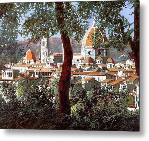 Landscape Metal Print featuring the painting Firenze by Guido Borelli