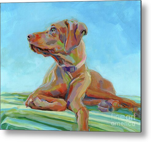 Vizsla Metal Print featuring the painting First Mate by Kimberly Santini