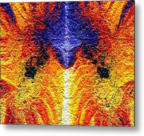 Fractal Metal Print featuring the digital art Flames of Wrath by Charmaine Zoe