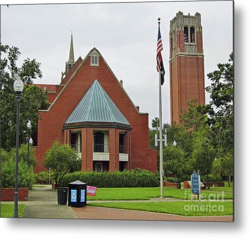 Uf Metal Print featuring the photograph Florida Auditorium and Century Tower by D Hackett