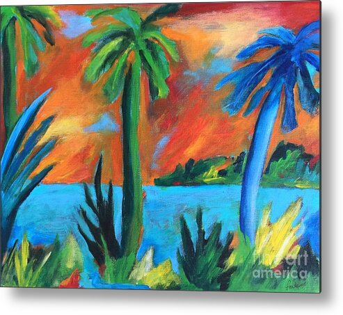 Florida Metal Print featuring the painting Florida Sunset by Elizabeth Fontaine-Barr