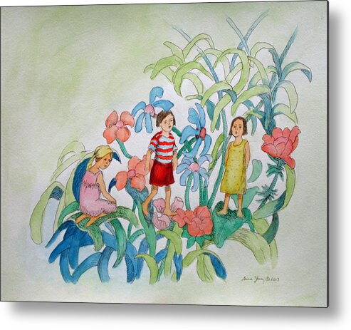 Spirit Metal Print featuring the painting Flower Children by Bruce Zboray