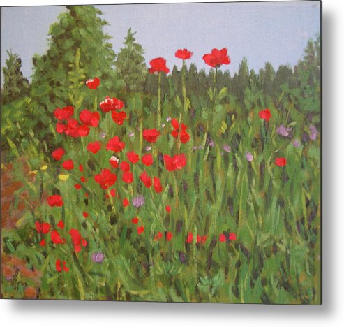 Impressionist Metal Print featuring the painting Flowers 3 by Stan Chraminski