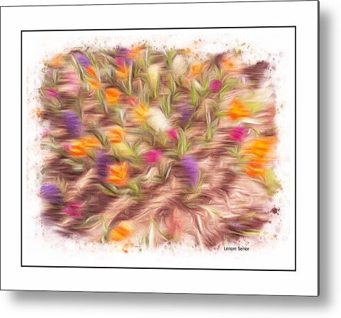 Expressive Metal Print featuring the photograph Flowers at CSU by Lenore Senior